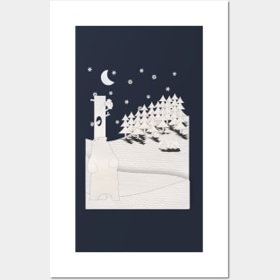 Bears in Snowy Forest Posters and Art